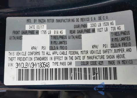 2017 Toyota Yaris Ia from USA, damaged, VIN 3MYDLBYV3HY180548